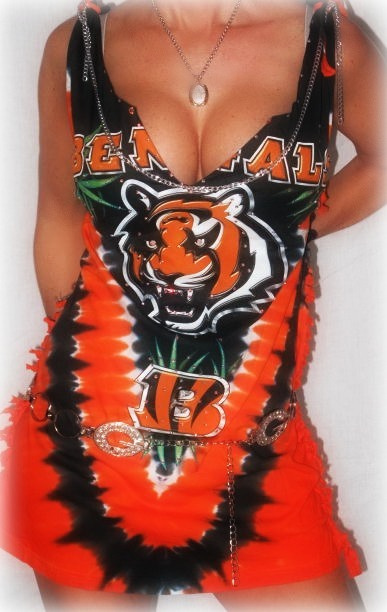 CUSTOM NFL  CINCINATTI BENGALS  TANK DRESS  LARGE