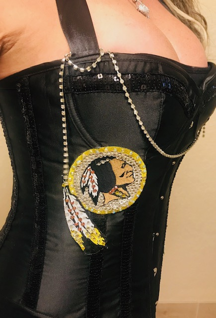 CUSTOM WASHINGTON REDSKINS CORSET SIZE MEDIUM 