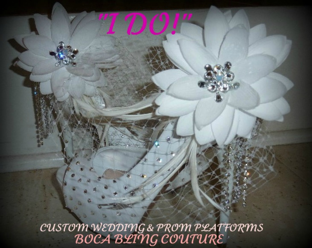 CUSTOM WEDDING SHOE "I DO" WITH OR WITHOUT STRAP