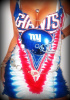 CUSTOM NFL  TANK  TIE DYE DRESS  NY GIANTS