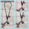 CUSTOM RAKU WOVEN BEADED NECKLACE HEART PAW FOCAL PIECE