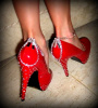 CUSTOM SWAROVSKI PLATFORM -  RED PATENT