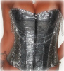 CUSTOM SWAROVSKI SILVER SEQUIN CORSET WITH CHAINS