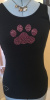 CUSTOM PINK PAW PRINT BLING TANK 