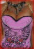 CUSTOM ROCK TATTOO CORSET - PINK