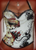 CUSTOM TATTOO CORSET SWAROVSKI & CHAIN WHITE